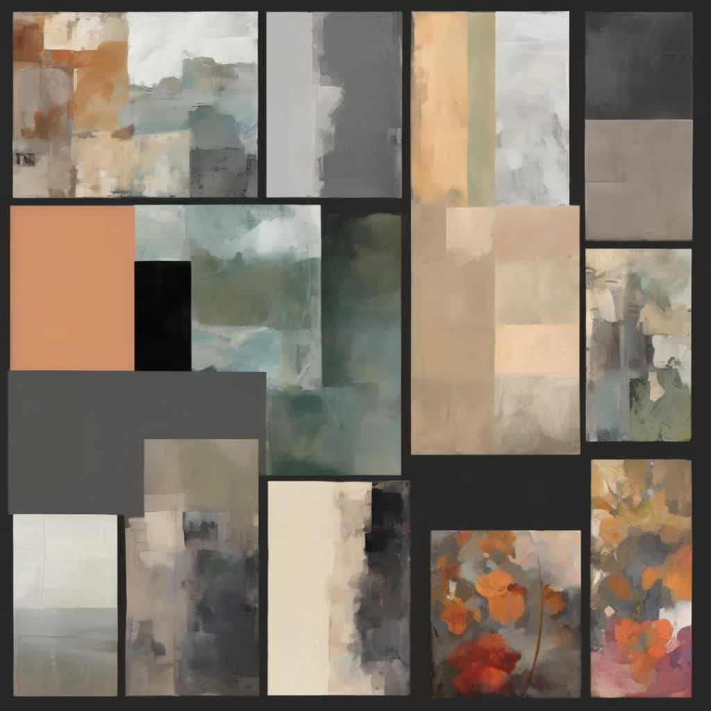 Απλότητα και ουσία στην εικαστική τέχνη μέσα από έργα μεγάλων δασκάλων, συνδυάζοντας αφηρημένες μορφές και έντονα χρώματα σε καμβάδες σύγχρονης τέχνης.